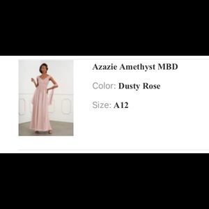 Azazie Amethyst MOB Dress Color:Dusty Rose Size:12